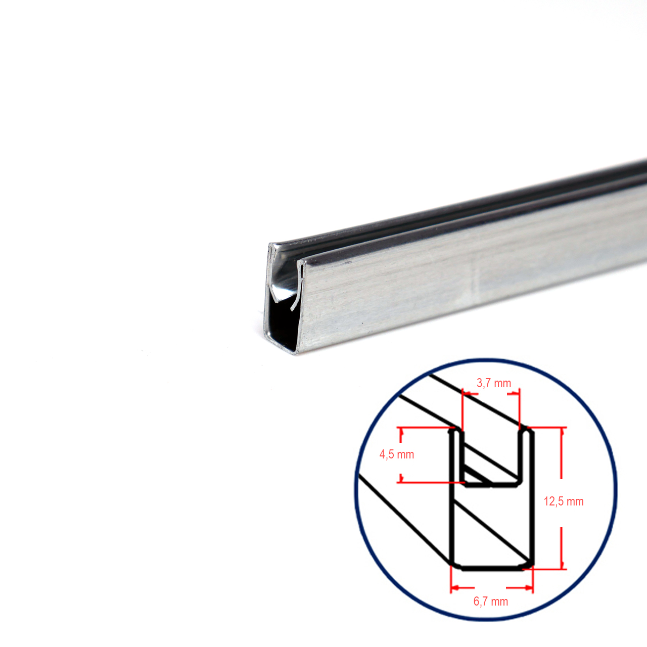 Zinkblech U-Form Randprofil ca. 6,7 x 12,5 mm, ca. 1,8 m