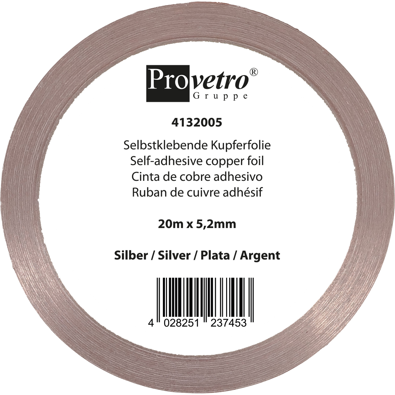 PROVETRO Copper Foil thin silver 20m x 5,2mm