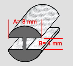 plomb et.rainuré H rond 8x4mm, 50kg