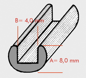 Randblei U rund 6x4 mm 1VE=50kg