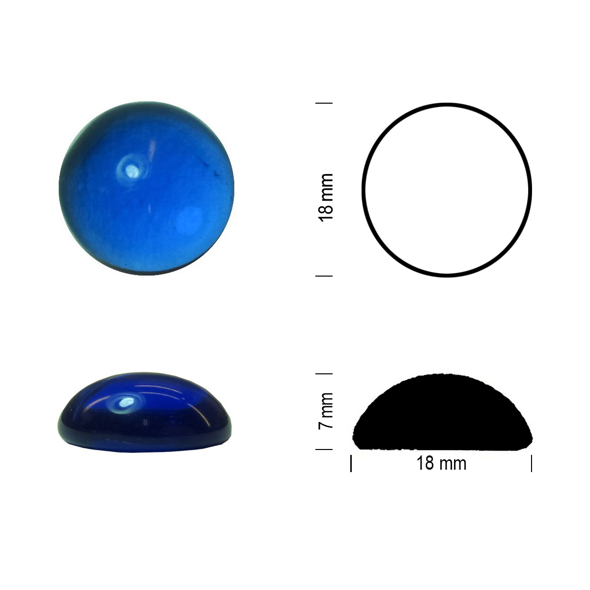 Jewel 18mm cobalt blue