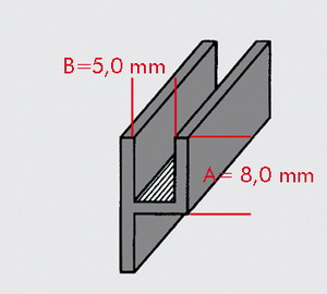 profilé de plomb Y avec âme 8x5mm