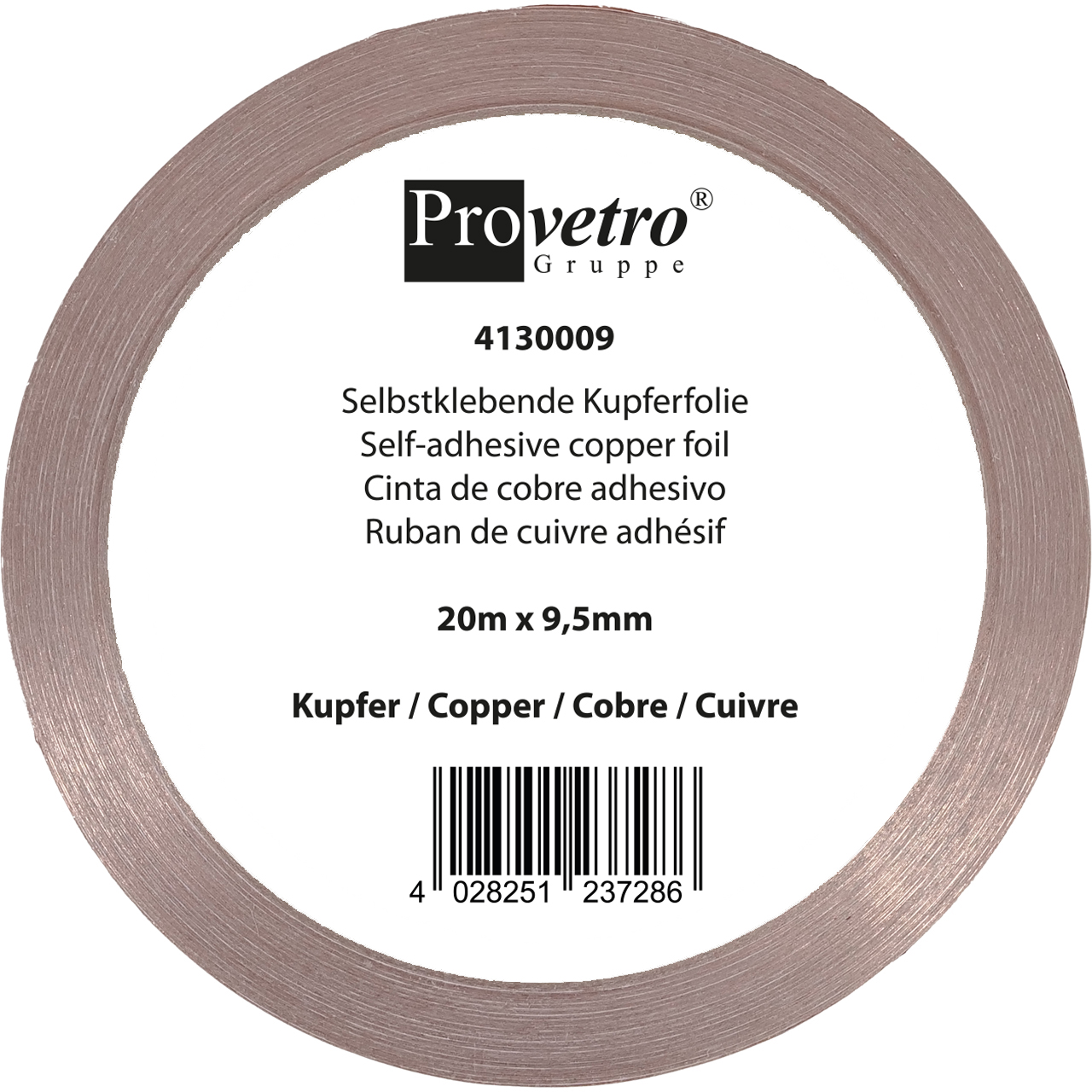 PROVETRO ruban de cuivre mince cuivre 20m x 9,5mm