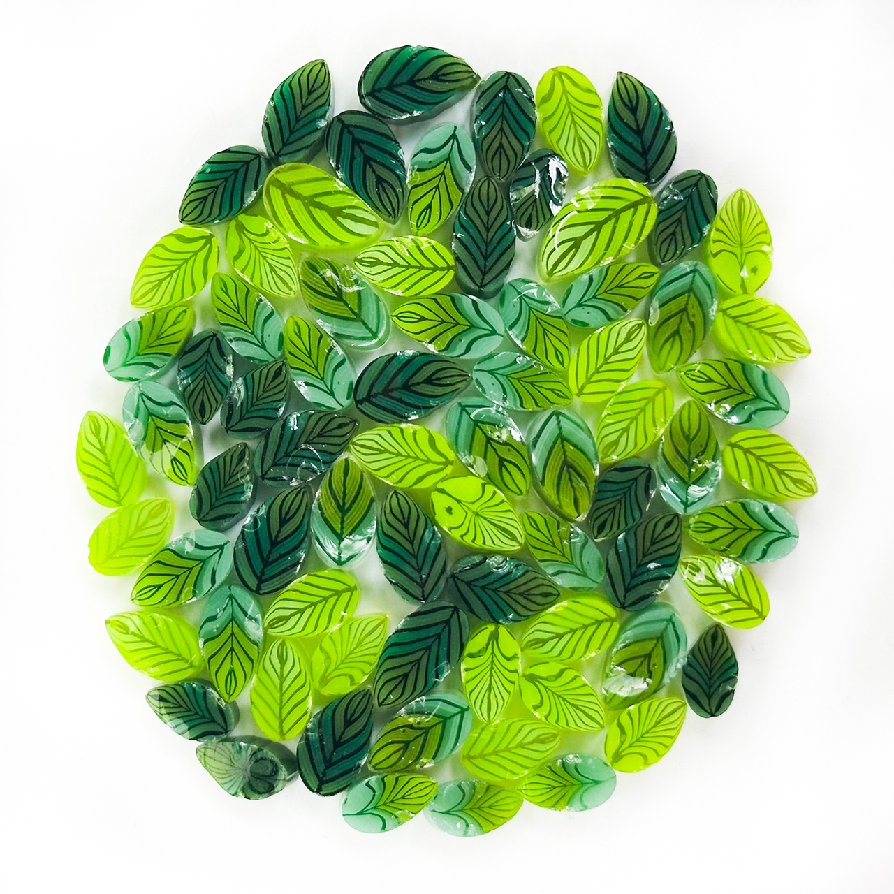 TGE Murrine COE90 Leaves - Green Mix