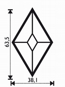 Bevel Rhombus 1,5" x 2,5"