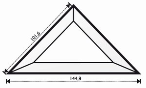 Spiegel-Bevel Dreieck 4x4x5,7"
