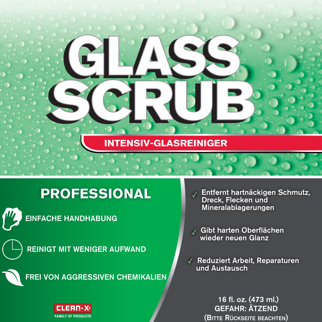 GLASS SCRUB® Water Spot & Stain Remover 500ml