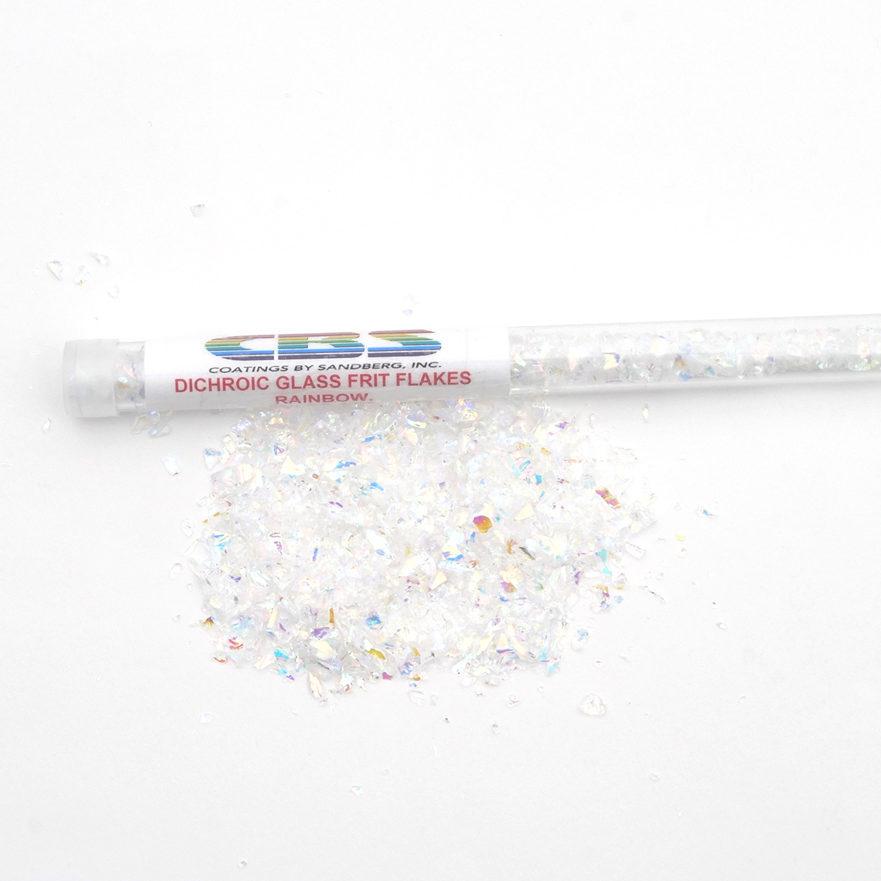 Tube 1 oz Frit Flakes Clear 96 COE - Rainbow