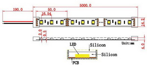 LED-Streifen, 5m, WW, 60LED/m, 24V, 14,4W/m, IP68