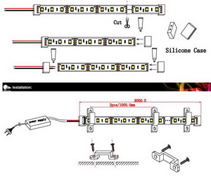 LED-Streifen, 5m, WW, 60LED/m, 24V, 14,4W/m, IP68