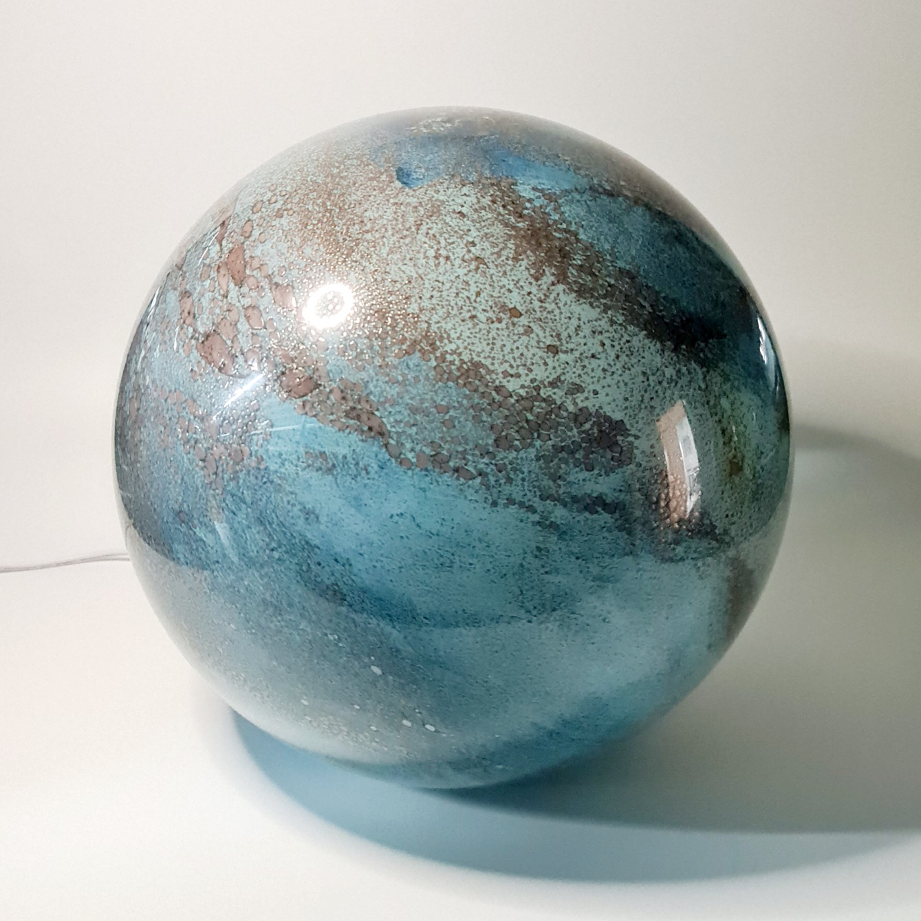 Lamp ball blue marbled 28cm