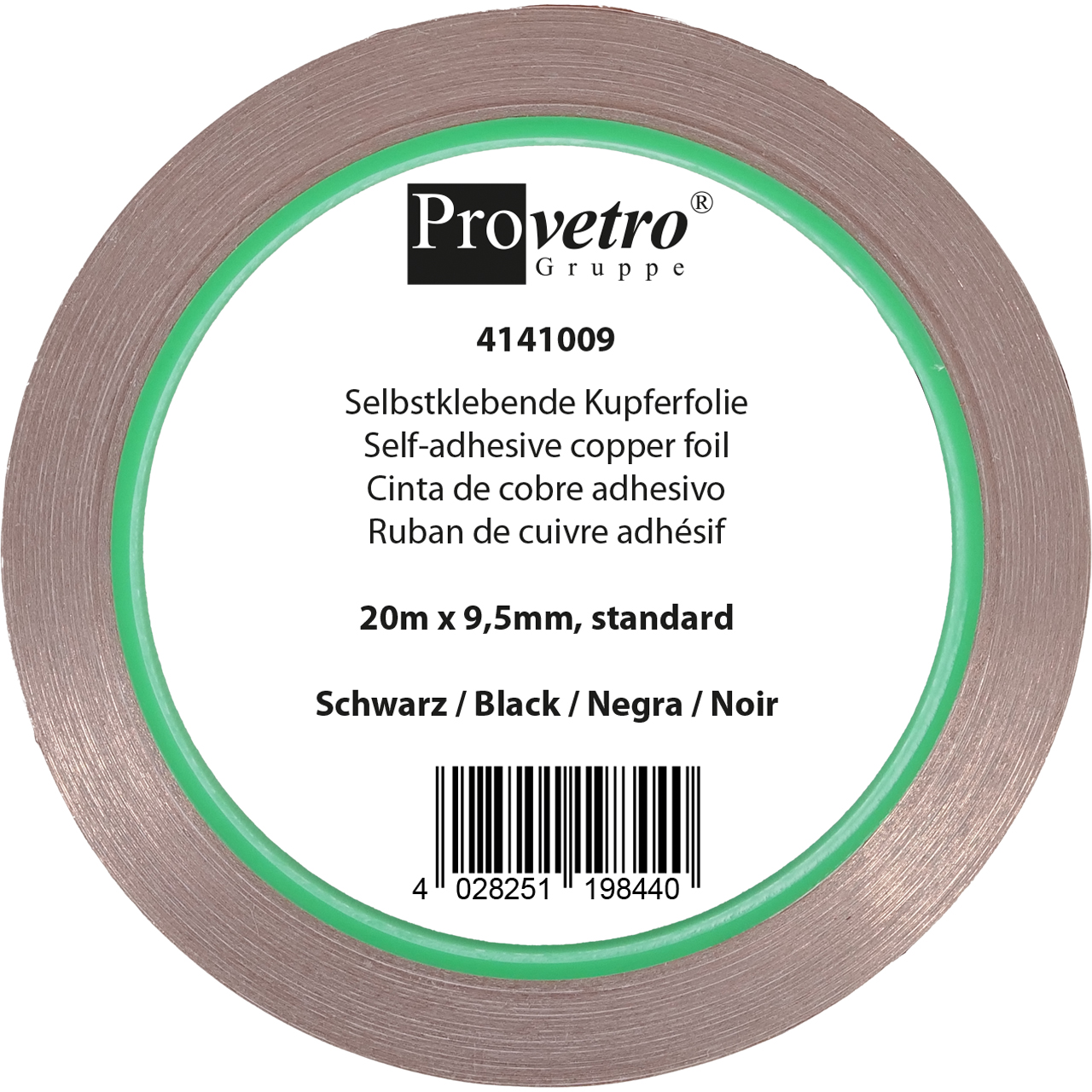 PROVETRO Copper Foil black 20m x 9,5mm