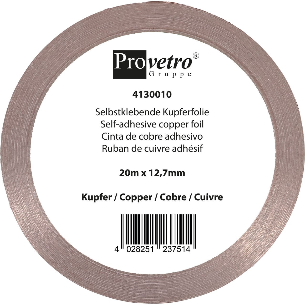 PROVETRO Copper Foil thin copper 20m x 12,7 mm